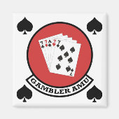 Gambler Magnet Patch met schoppen (Voorkant)