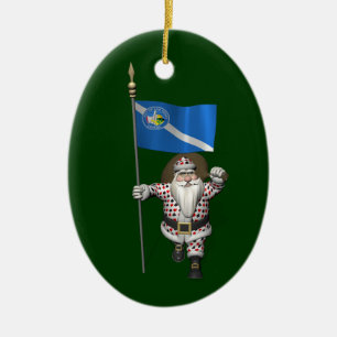 Gambler Santa Claus met inzending van Las Vegas Keramisch Ornament