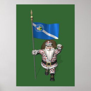 Gambler Santa Claus met inzending van Las Vegas Poster