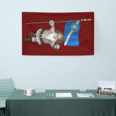 Gambler Santa Claus met vlag van Las Vegas Spandoek (Beurs)