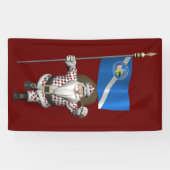 Gambler Santa Claus met vlag van Las Vegas Spandoek (Horizontaal)