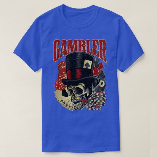 Gambler skull t-shirt (Design voorkant)