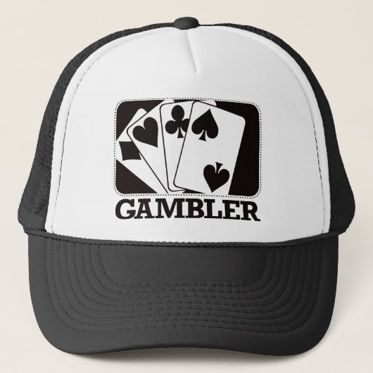 Gambler - zwart trucker pet (Voorkant)