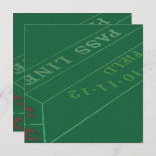 Gamblers Craps Table Afbeelding Kaart (Voorkant / Achterkant)