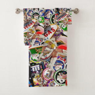 Gamblers Delight - Las Vegas Icons Collage Bad Handdoek