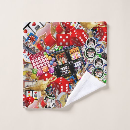 Gamblers Delight - Las Vegas Icons Collage Bad Handdoek (Wasdoekje)