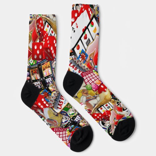 Gamblers Delight - Las Vegas Icons Collage Sokken (Rechts)