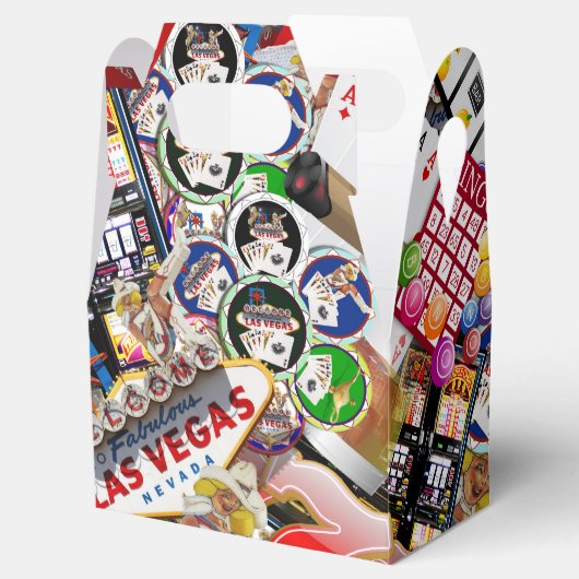 Gamblers Delight - Las Vegas Pictogrammen Achtergr Bedankdoosjes (Geopend)