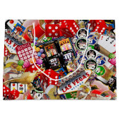 Gamblers Delight - Las Vegas Pictogrammen Achtergr Groot Cadeauzakje (Voorkant)