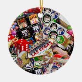 Gamblers Delight - Las Vegas Pictogrammen Achtergr Keramisch Ornament (Voorkant)