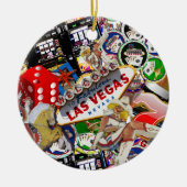 Gamblers Delight - Las Vegas Pictogrammen Achtergr Keramisch Ornament (Voorkant)