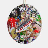 Gamblers Delight - Las Vegas Pictogrammen Achtergr Keramisch Ornament (Links)