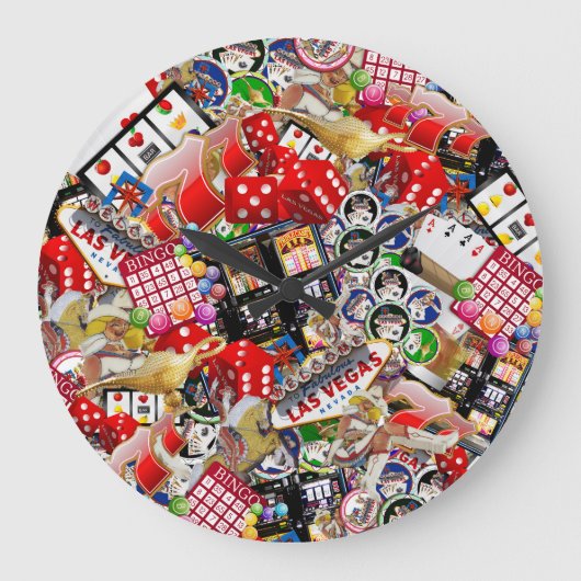 Gamblers Delight - Las Vegas pictogrammen Grote Klok (Voorkant)
