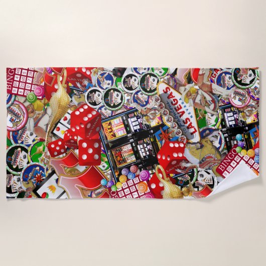 Gamblers Delight - Las Vegas pictogrammen Strandlaken (Voorkant)