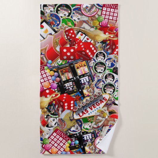 Gamblers Delight - Las Vegas pictogrammen Strandlaken (Voorkant)