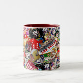 Gamblers Delight - Las Vegas pictogrammen Tweekleurige Koffiemok (Center)