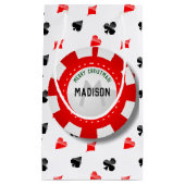 Gambler's kerstmonogrammed Poker Chip Klein Cadeauzakje (Voorkant)