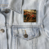 Gamblers Quarreling Vierkante Button 5,1 Cm (In situ)