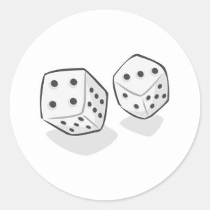 Gambling Dice Ronde Sticker