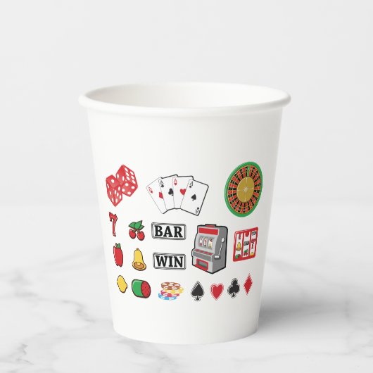 Gambling Elements Casino Games Papieren Bekers (Voorkant)