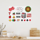 Gambling Elements Casino Games Poster (Keuken)