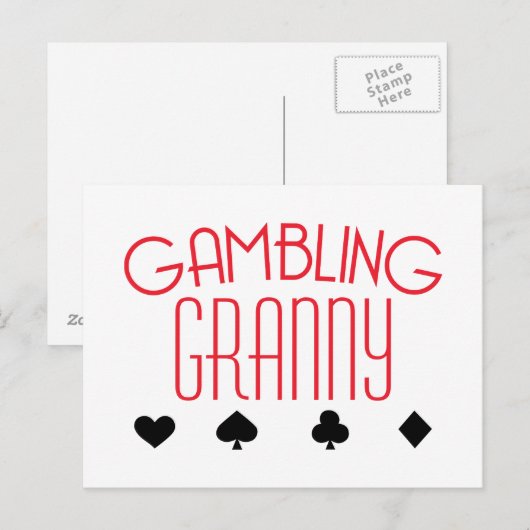 Gambling Granny Briefkaart (Voorkant / Achterkant)