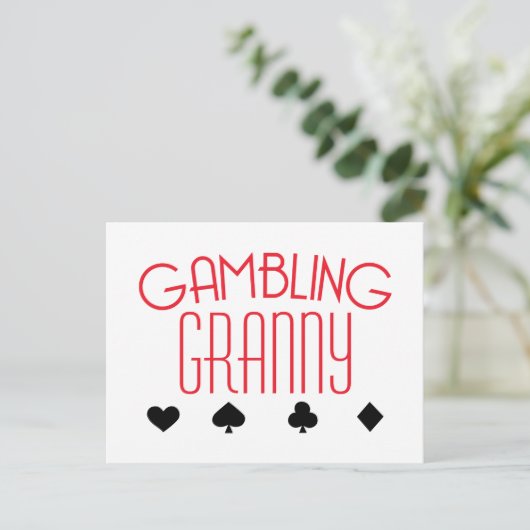 Gambling Granny Briefkaart (Staand voorkant)