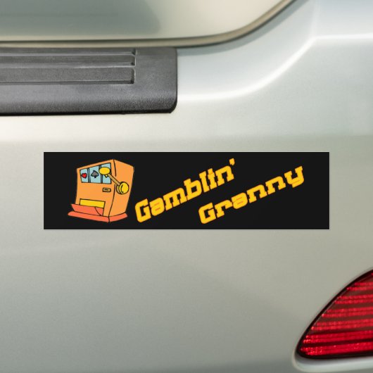 Gambling Granny Bumpersticker (Op auto)