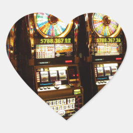 Gambling Machine One Armed Bandit Money Las Vegas Hart Sticker