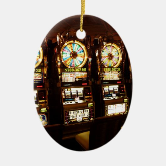 Gambling Machine One Armed Bandit Money Las Vegas Keramisch Ornament (Voorkant)