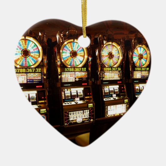 Gambling Machine One Armed Bandit Money Las Vegas Keramisch Ornament (Voorkant)