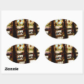 Gambling Machine One Armed Bandit Money Las Vegas Ovale Sticker (Vel)