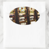 Gambling Machine One Armed Bandit Money Las Vegas Ovale Sticker (Tas)