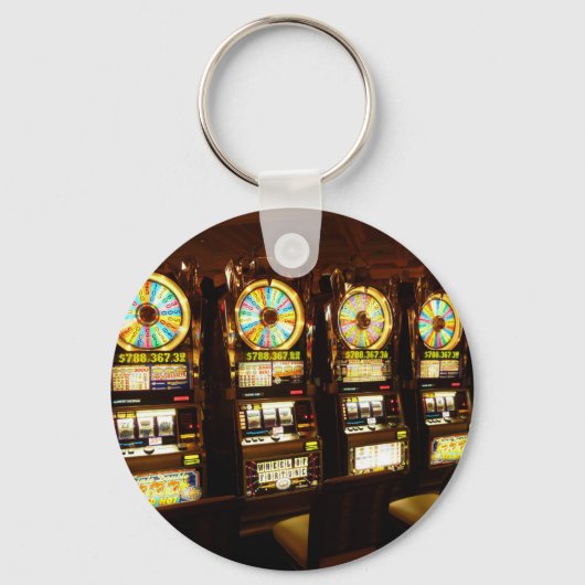 Gambling Machine One Armed Bandit Money Las Vegas Sleutelhanger (Voorkant)
