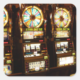 Gambling Machine One Armed Bandit Money Las Vegas Vierkante Sticker