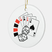 Gambling Montage Keramisch Ornament (Links)