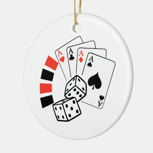 Gambling Montage Keramisch Ornament (Links)