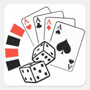 Gambling Montage Vierkante Sticker
