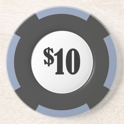 Gambling Poker Chip Sandstone Beverage Coaster Zandsteen Onderzetter (Voorkant)