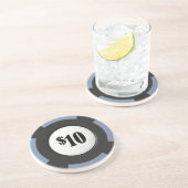 Gambling Poker Chip Sandstone Beverage Coaster Zandsteen Onderzetter (Zijkant)