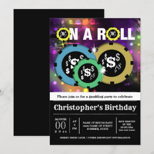 Gambling roulette chips vegas party disco kaart