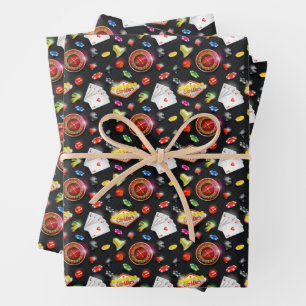 Gambling Roulette Dice Vegas Poker Chips Kaarten Inpakpapier Vel