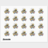 Gambling Skull Ronde Sticker (Vel)