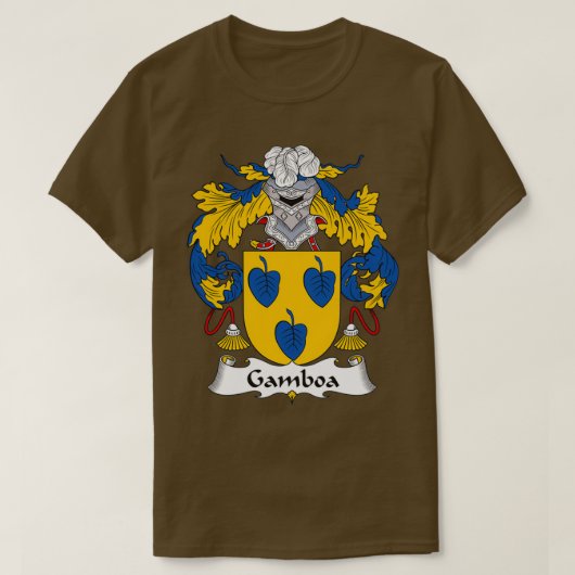 Gamboa Coat of Arms Family Crest T-shirt (Design voorkant)