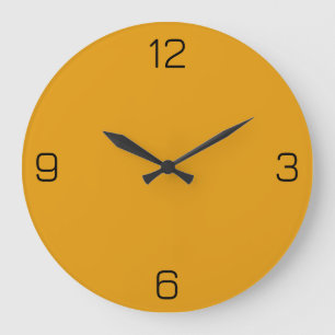 Gamboge Oranje E49B0F-kleur - Optioneel Jouw naam Grote Klok