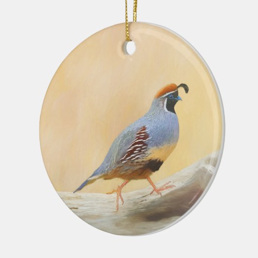 Gambrel's kwartels keramisch ornament (Links)