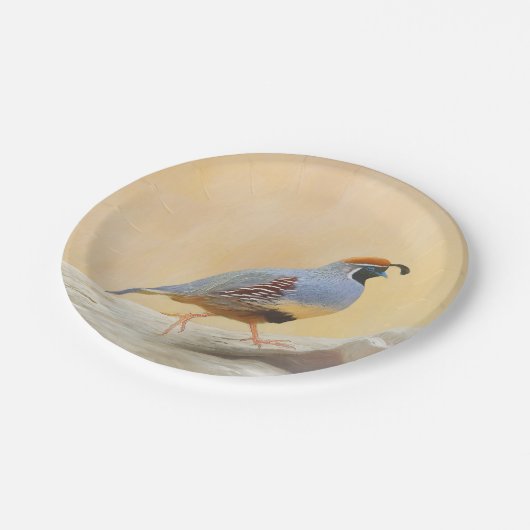 Gambrel's kwartels papieren bordje (Gekanteld)