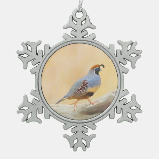 Gambrel's kwartels tin sneeuwvlok ornament (Voorkant)