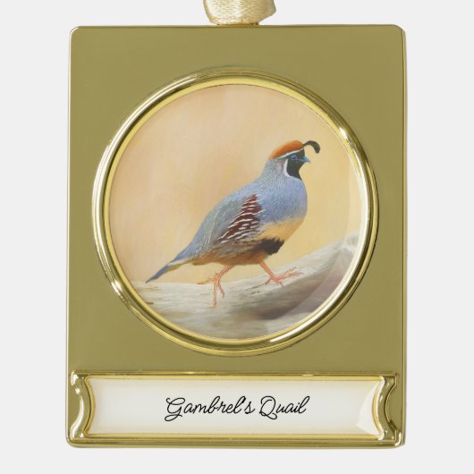 Gambrel's kwartels verguld banner ornament (Voorkant)