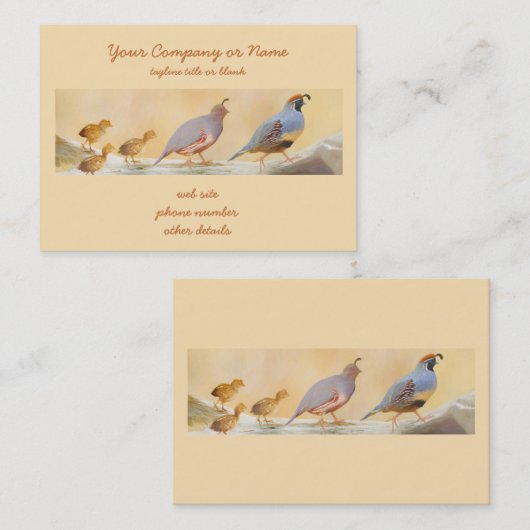 Gambrel's kwartels visitekaartje (Voorkant / Achterkant)